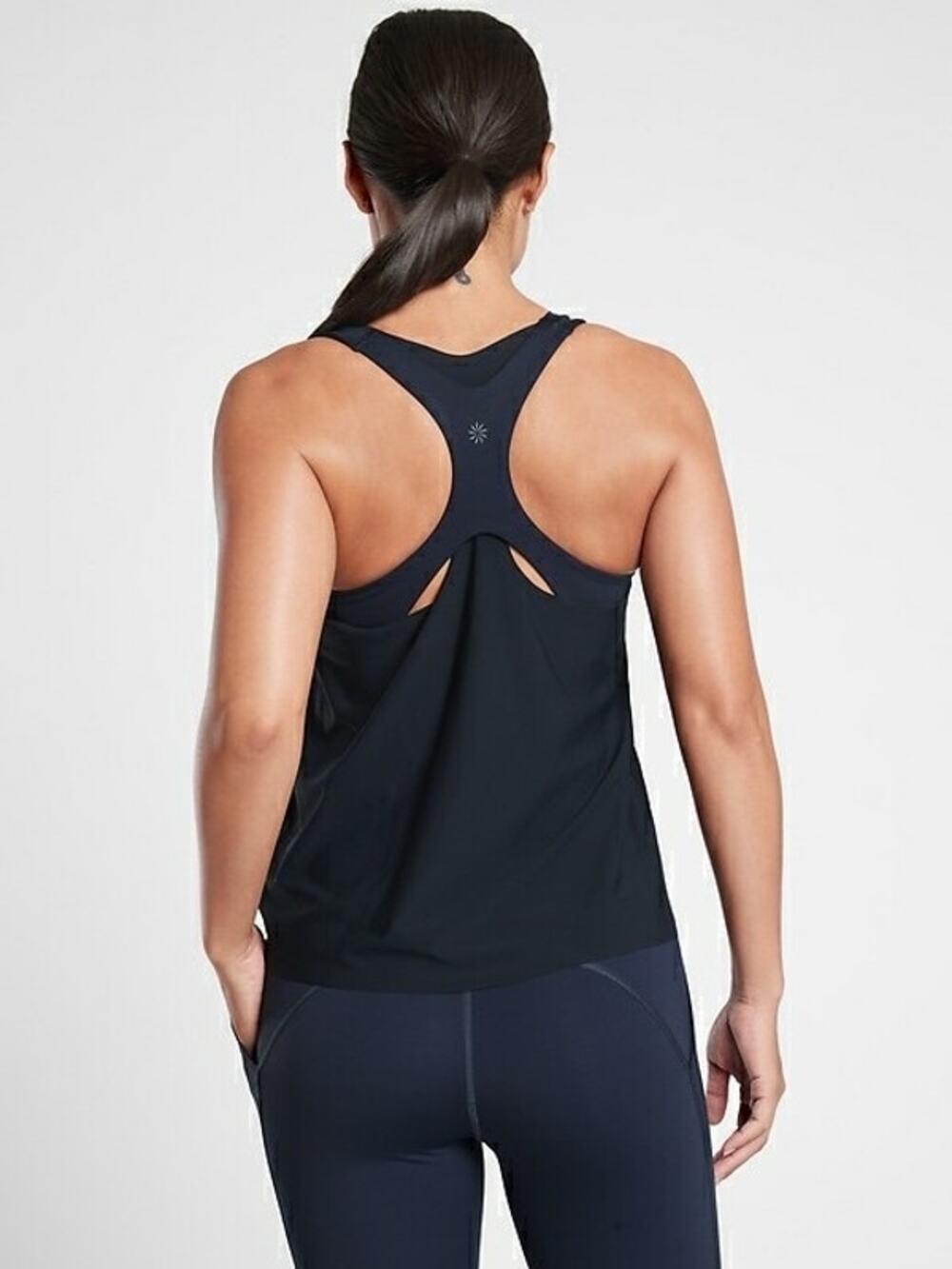 Athleta Ultimate 2-In-1 Support Top Bra & Tank A-C Black Navy Blue Size XS